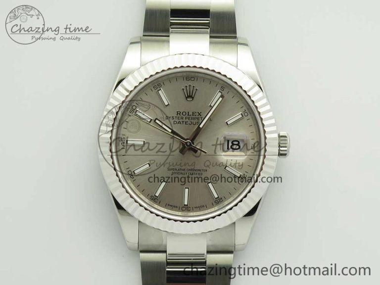 DateJust II 126334 41mm SS BP Maker 1:1 Best Edition Silver Dial Fluted Bezel on Oyster Bracelet