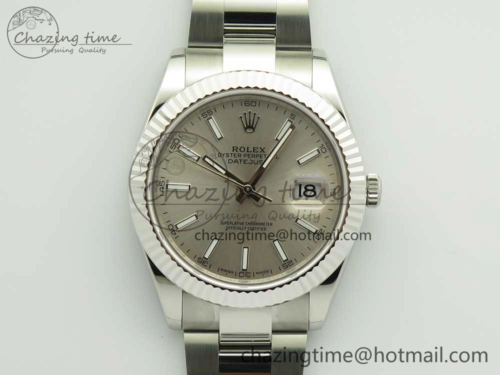 DateJust II 126334 41mm SS BP Maker 1:1 Best Edition Silver Dial Fluted Bezel on Oyster Bracelet