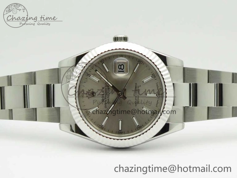 DateJust II 126334 41mm SS BP Maker 1:1 Best Edition Silver Dial Fluted Bezel on Oyster Bracelet