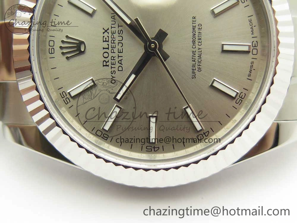 DateJust II 126334 41mm SS BP Maker 1:1 Best Edition Silver Dial Fluted Bezel on Oyster Bracelet