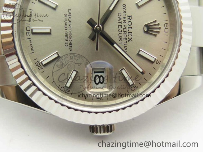 DateJust II 126334 41mm SS BP Maker 1:1 Best Edition Silver Dial Fluted Bezel on Oyster Bracelet