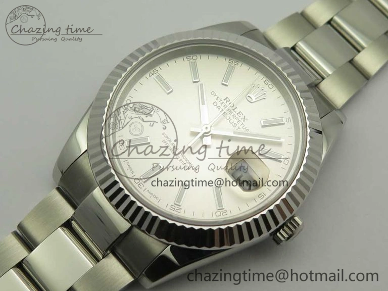 DateJust II 126334 41mm SS BP Maker 1:1 Best Edition Silver Dial Fluted Bezel on Oyster Bracelet
