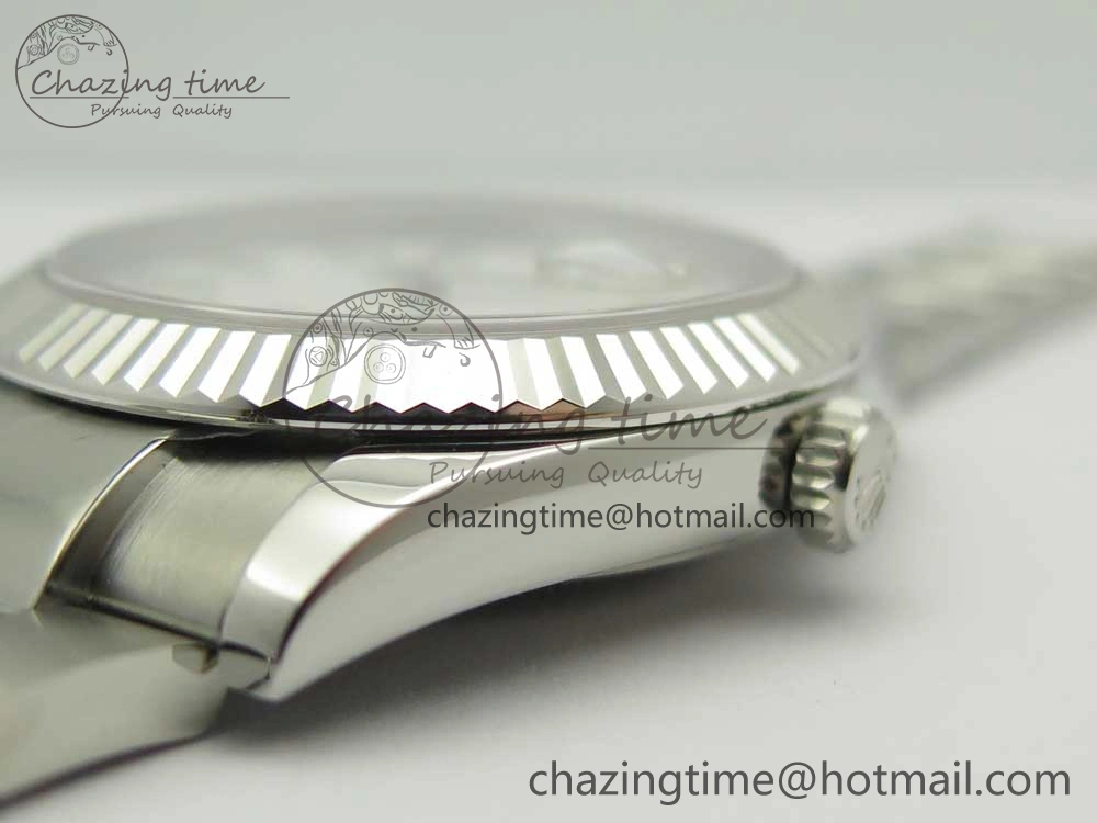 DateJust II 126334 41mm SS BP Maker 1:1 Best Edition White Dial Fluted Bezel on Oyster Bracelet