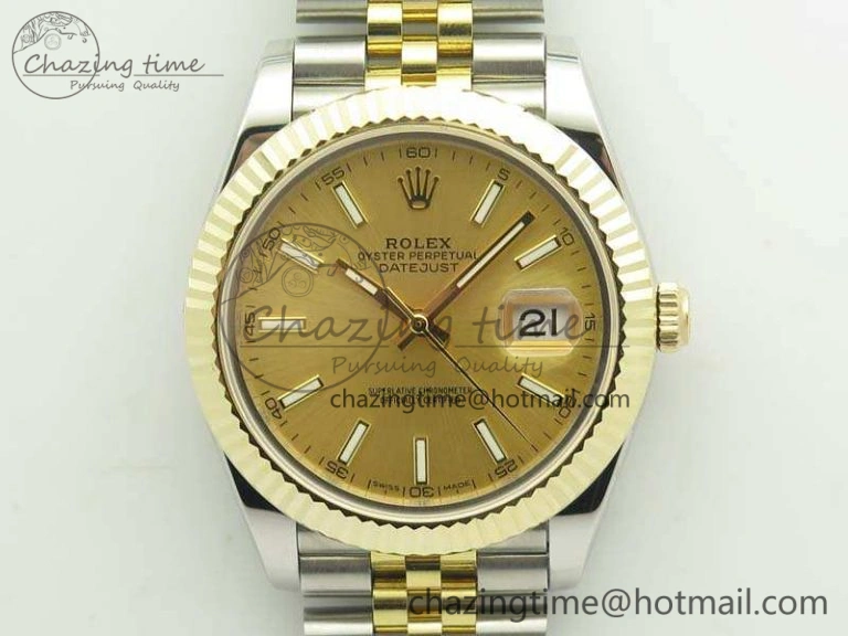DateJust II 41mm 14K YG Wrapped BP Maker Best Edition Gold Sticks Dial On Jubilee Bracelet A2824