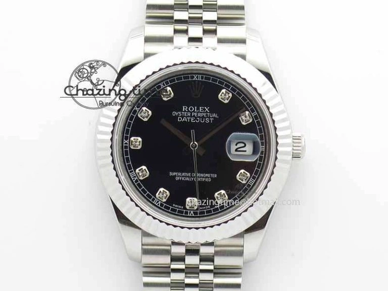 DateJust II 41mm BP Maker Best Edition Black Diamonds Dial On New Version Jubilee Bracelet A2813