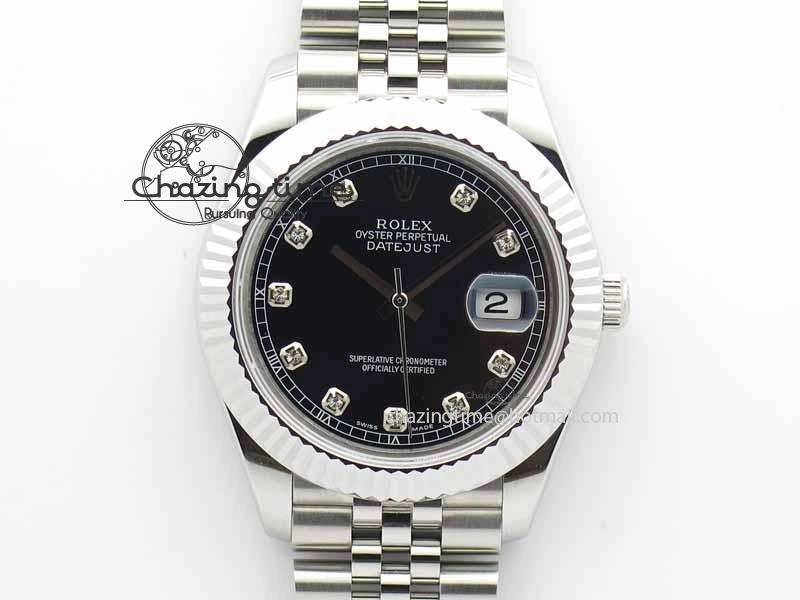 DateJust II 41mm BP Maker Best Edition Black Diamonds Dial On New Version Jubilee Bracelet A2813