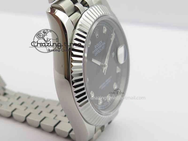 DateJust II 41mm BP Maker Best Edition Black Diamonds Dial On New Version Jubilee Bracelet A2813