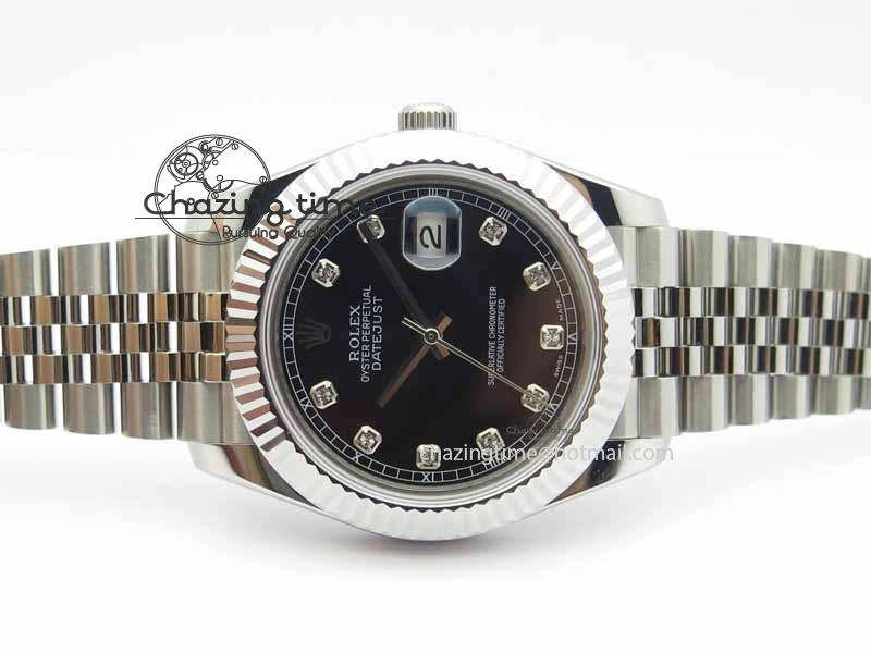 DateJust II 41mm BP Maker Best Edition Black Diamonds Dial On New Version Jubilee Bracelet A2813