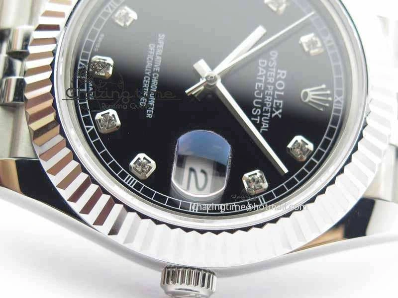 DateJust II 41mm BP Maker Best Edition Black Diamonds Dial On New Version Jubilee Bracelet A2813
