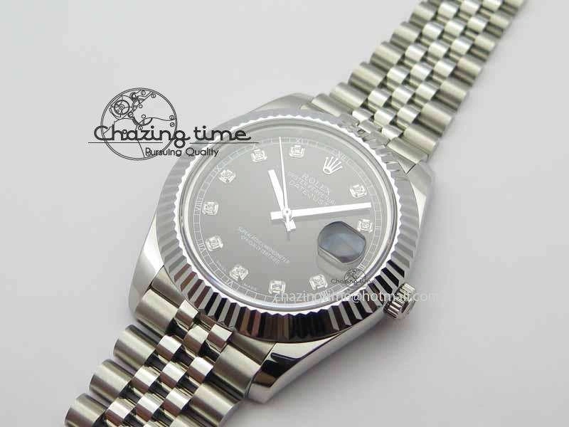 DateJust II 41mm BP Maker Best Edition Black Diamonds Dial On New Version Jubilee Bracelet A2813
