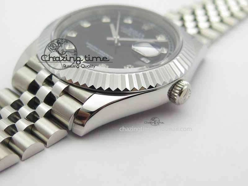 DateJust II 41mm BP Maker Best Edition Black Diamonds Dial On New Version Jubilee Bracelet A2813