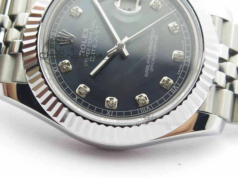 DateJust II 41mm BP Maker Best Edition Black MOP Diamonds Dial On New Version Jubilee Bracelet A2813
