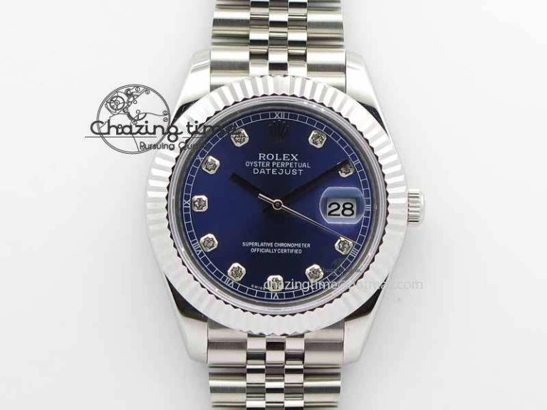 DateJust II 41mm BP Maker Best Edition Blue Diamonds Dial On New Version Jubilee Bracelet A2813
