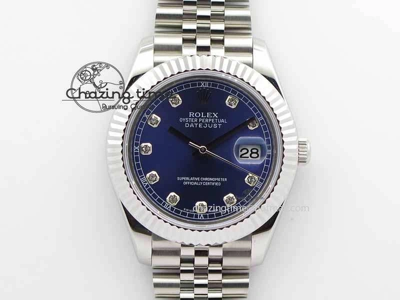 DateJust II 41mm BP Maker Best Edition Blue Diamonds Dial On New Version Jubilee Bracelet A2813