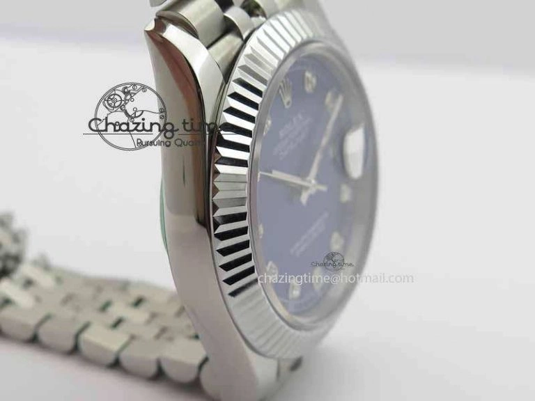 DateJust II 41mm BP Maker Best Edition Blue Diamonds Dial On New Version Jubilee Bracelet A2813