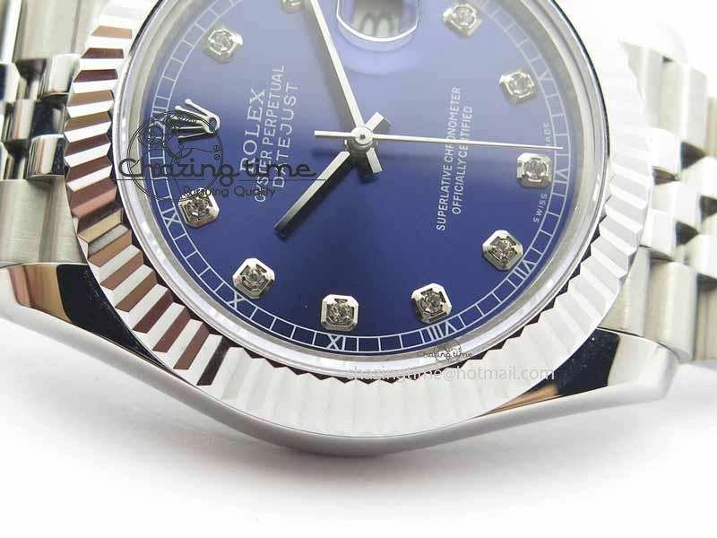 DateJust II 41mm BP Maker Best Edition Blue Diamonds Dial On New Version Jubilee Bracelet A2813