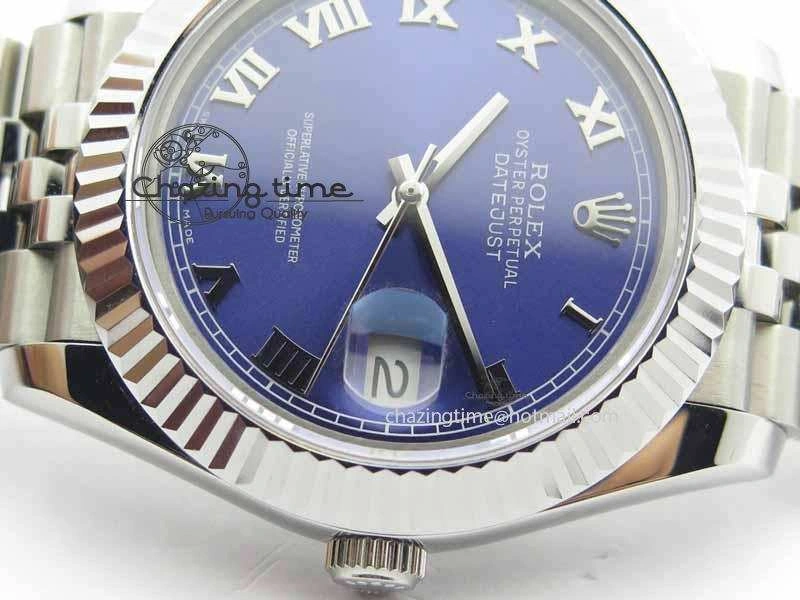 DateJust II 41mm BP Maker Best Edition Blue Roman Dial On New Version Jubilee Bracelet A2813
