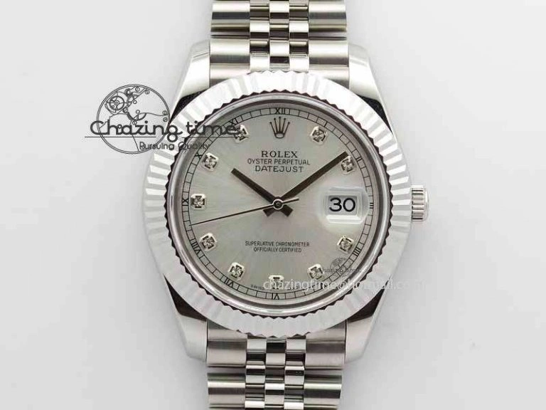 DateJust II 41mm BP Maker Best Edition Silver Diamonds Dial On New Version Jubilee Bracelet A2813