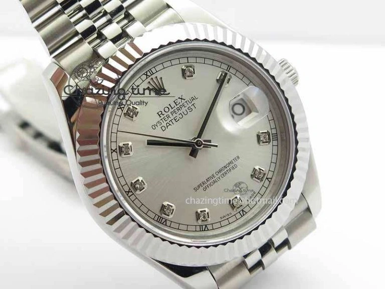 DateJust II 41mm BP Maker Best Edition Silver Diamonds Dial On New Version Jubilee Bracelet A2813