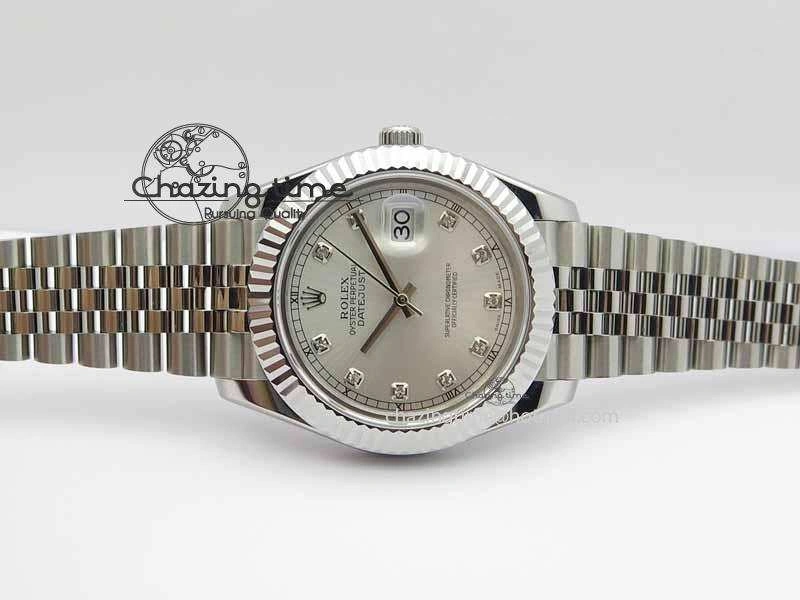 DateJust II 41mm BP Maker Best Edition Silver Diamonds Dial On New Version Jubilee Bracelet A2813