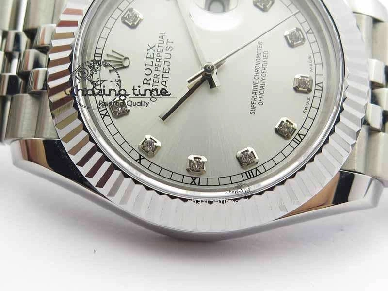 DateJust II 41mm BP Maker Best Edition Silver Diamonds Dial On New Version Jubilee Bracelet A2813