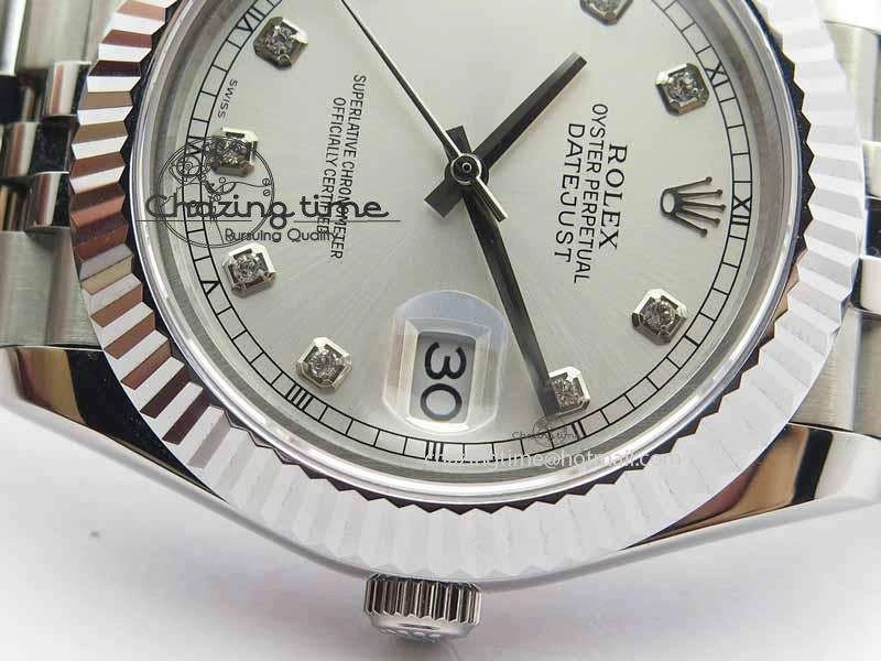 DateJust II 41mm BP Maker Best Edition Silver Diamonds Dial On New Version Jubilee Bracelet A2813