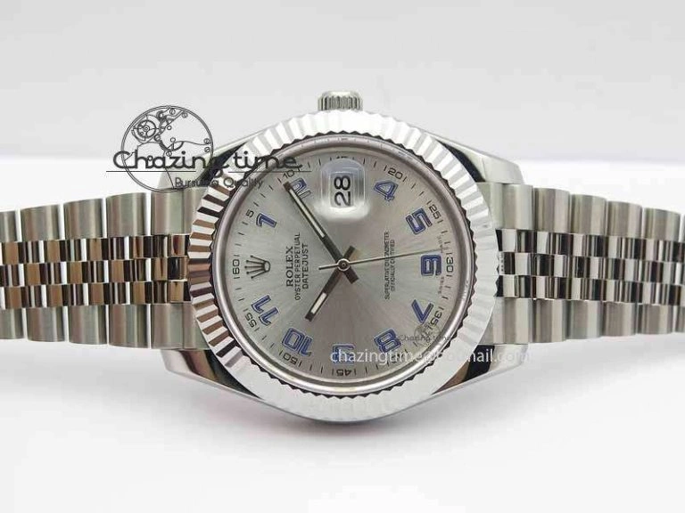 DateJust II 41mm BP Maker Best Edition Sliver Dial Blue Number On New Version Jubilee Bracelet A2813