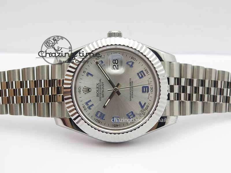 DateJust II 41mm BP Maker Best Edition Sliver Dial Blue Number On New Version Jubilee Bracelet A2813
