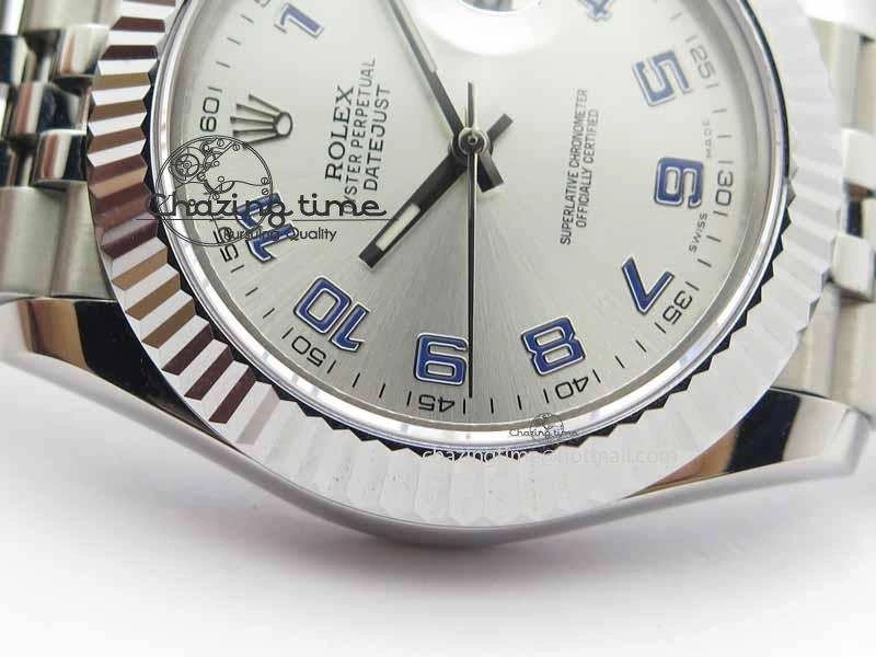 DateJust II 41mm BP Maker Best Edition Sliver Dial Blue Number On New Version Jubilee Bracelet A2813