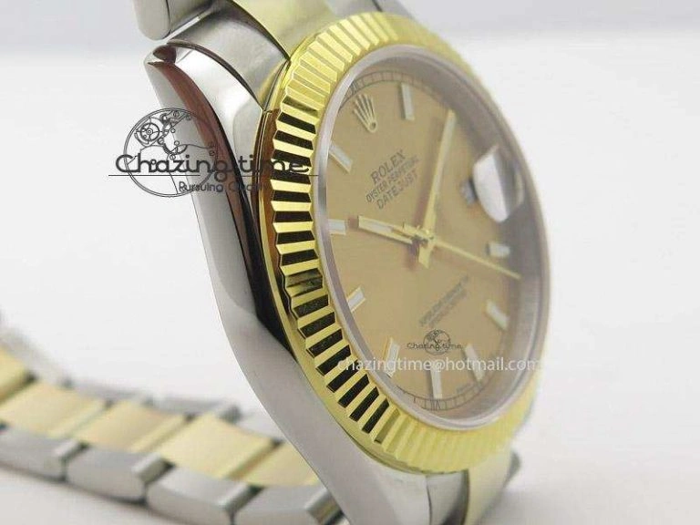 DateJust II 41mm MK Best Edition SS RG Wrapped Gold Dial Stick Marker On Oyster Bracelet A2836