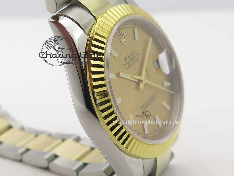 DateJust II 41mm MK Best Edition SS RG Wrapped Gold Dial Stick Marker On Oyster Bracelet A2836
