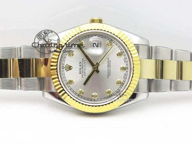 DateJust II 41mm MK Best Edition SS RG Wrapped Sliver Dial Diamond Marker On Oyster Bracelet A2836