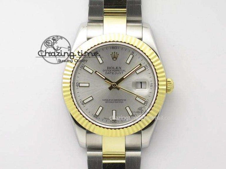 DateJust II 41mm MK Best Edition SS RG Wrapped Sliver Dial Stick Marker On Oyster Bracelet A2836