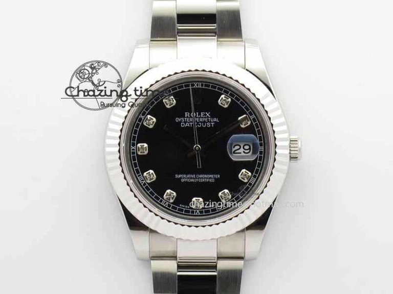 DateJust II 41mm SS BP Maker Best Edition Black Dial Diam On SS Bracelet SA3136