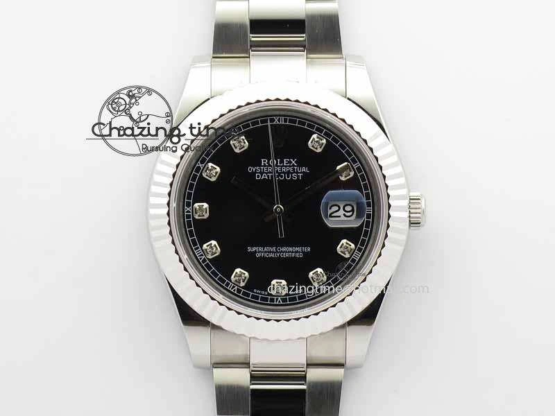 DateJust II 41mm SS BP Maker Best Edition Black Dial Diam On SS Bracelet SA3136