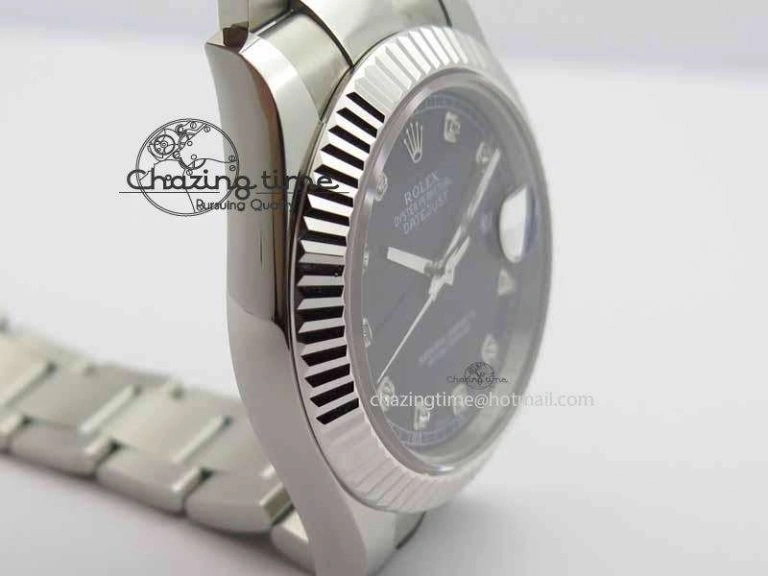 DateJust II 41mm SS BP Maker Best Edition Black Dial Diam On SS Bracelet SA3136