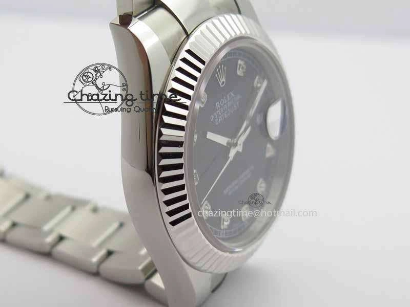 DateJust II 41mm SS BP Maker Best Edition Black Dial Diam On SS Bracelet SA3136