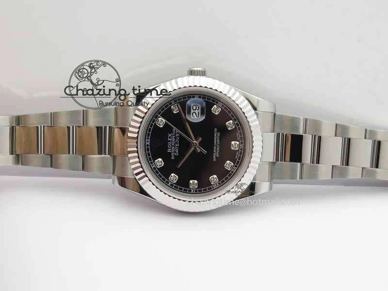 DateJust II 41mm SS BP Maker Best Edition Black Dial Diam On SS Bracelet SA3136