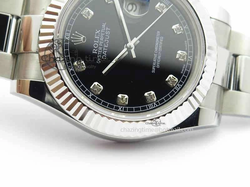 DateJust II 41mm SS BP Maker Best Edition Black Dial Diam On SS Bracelet SA3136