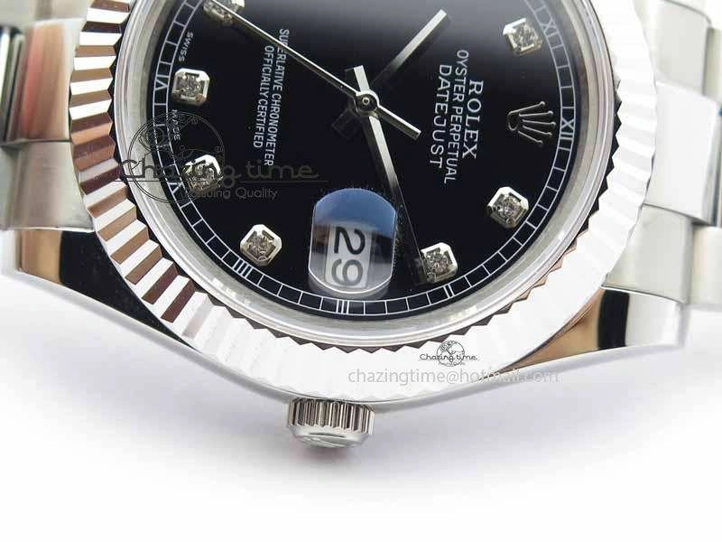 DateJust II 41mm SS BP Maker Best Edition Black Dial Diam On SS Bracelet SA3136