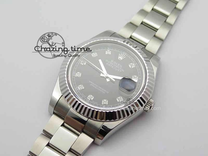 DateJust II 41mm SS BP Maker Best Edition Black Dial Diam On SS Bracelet SA3136
