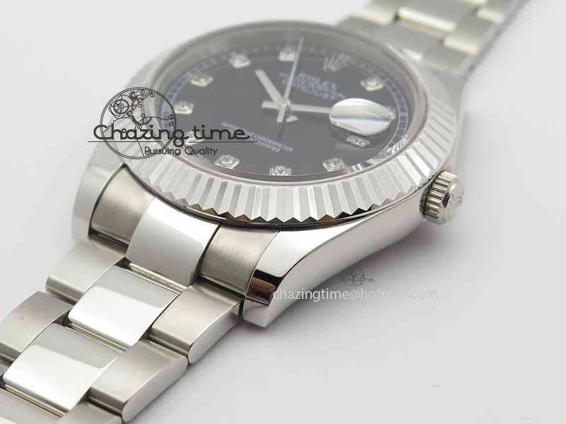DateJust II 41mm SS BP Maker Best Edition Black Dial Diam On SS Bracelet SA3136