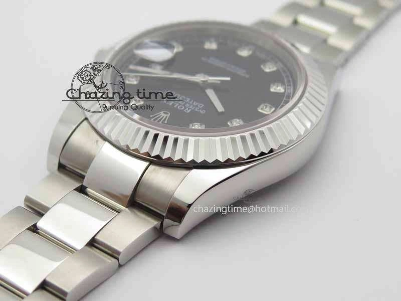 DateJust II 41mm SS BP Maker Best Edition Black Dial Diam On SS Bracelet SA3136