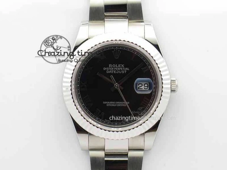 DateJust II 41mm SS BP Maker Best Edition Black Roman Markers Dial On SS Bracelet SA3136