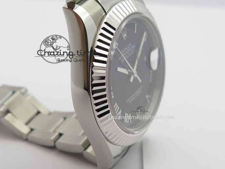 DateJust II 41mm SS BP Maker Best Edition Black Roman Markers Dial On SS Bracelet SA3136