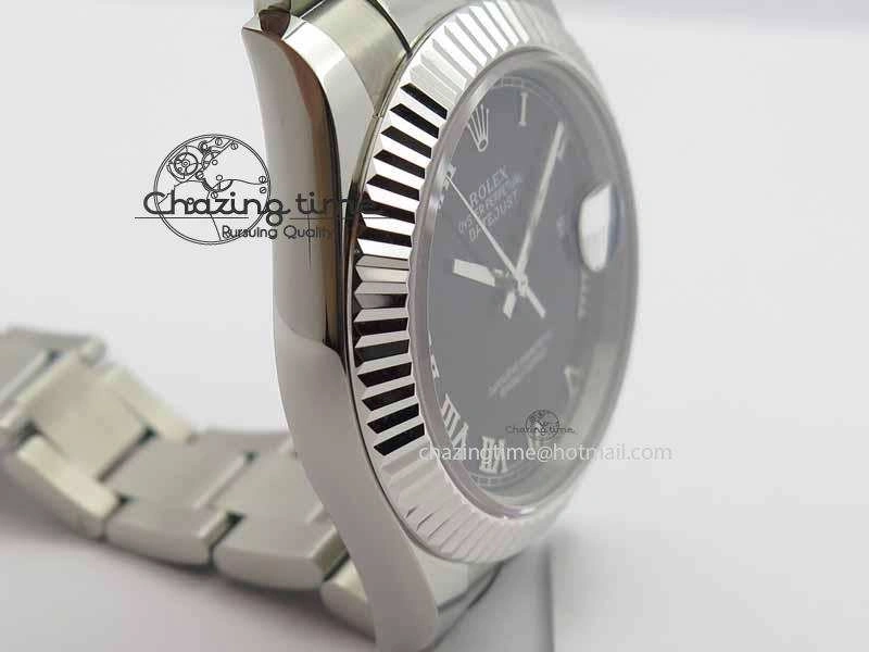 DateJust II 41mm SS BP Maker Best Edition Black Roman Markers Dial On SS Bracelet SA3136