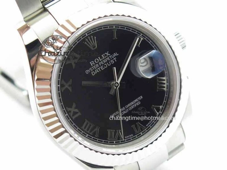 DateJust II 41mm SS BP Maker Best Edition Black Roman Markers Dial On SS Bracelet SA3136