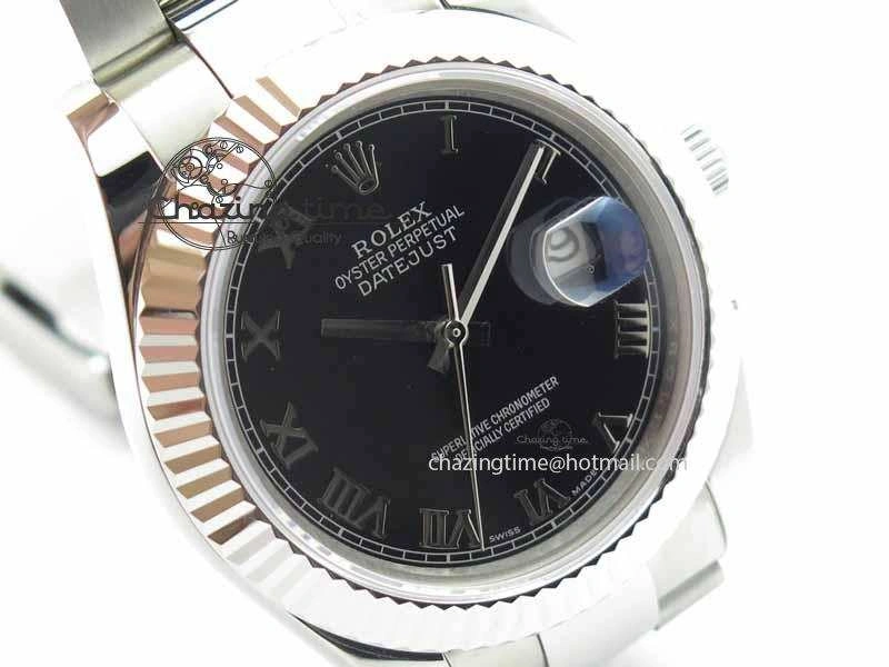 DateJust II 41mm SS BP Maker Best Edition Black Roman Markers Dial On SS Bracelet SA3136