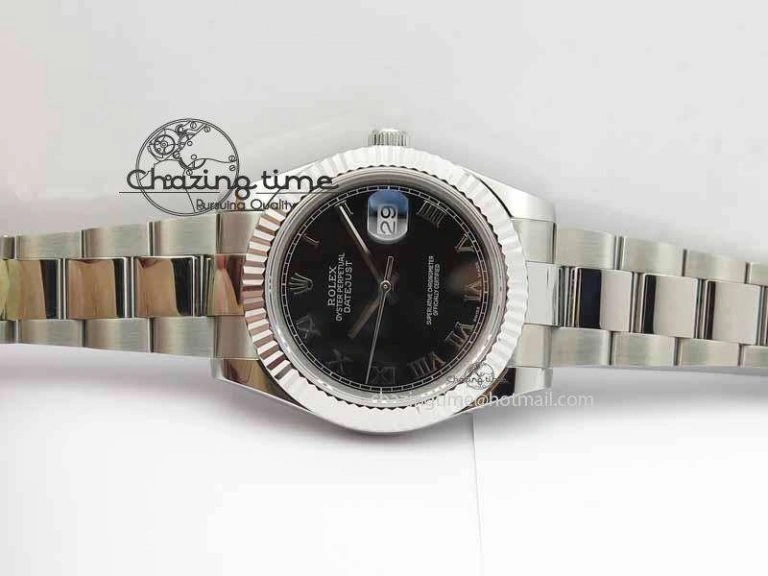 DateJust II 41mm SS BP Maker Best Edition Black Roman Markers Dial On SS Bracelet SA3136