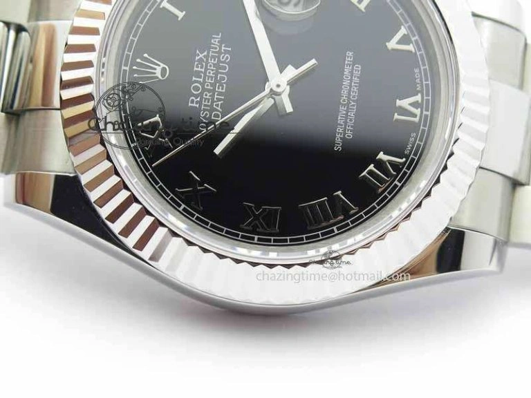 DateJust II 41mm SS BP Maker Best Edition Black Roman Markers Dial On SS Bracelet SA3136